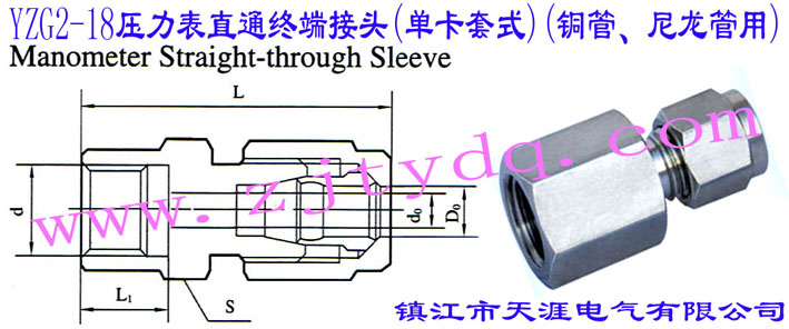 YZG2-18ֱͨK˽^(οʽ)(~)Manometer Straight-through Sleeve